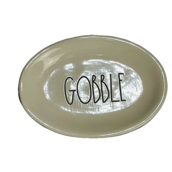 Rae Dunn "Gobble" Oval Plate From Artisan Collection - Picture 6 of 6
